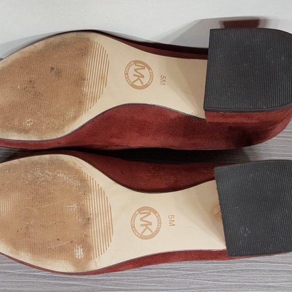 MICHAEL Michael Kors 'Gloria' Square Toe Pump Brick Color Suede Womens Size 5 - Picture 6 of 7
